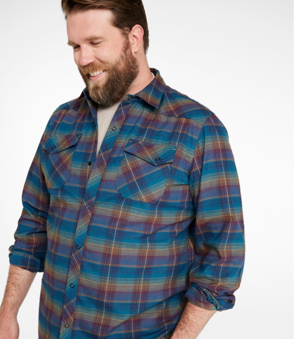 L.L.Bean | Men's Katahdin Performance Flannel Shirt, Slightly Fitted