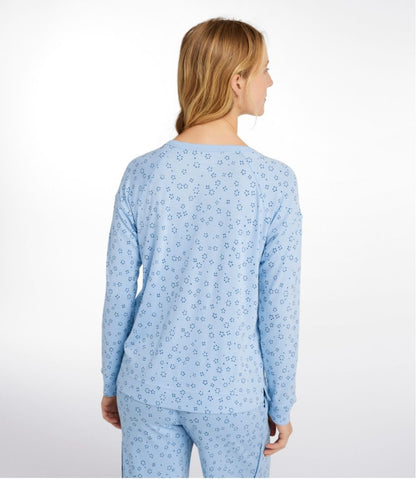 L.L.Bean | Women's Restorative Sleepwear, Long-Sleeve Henley Print