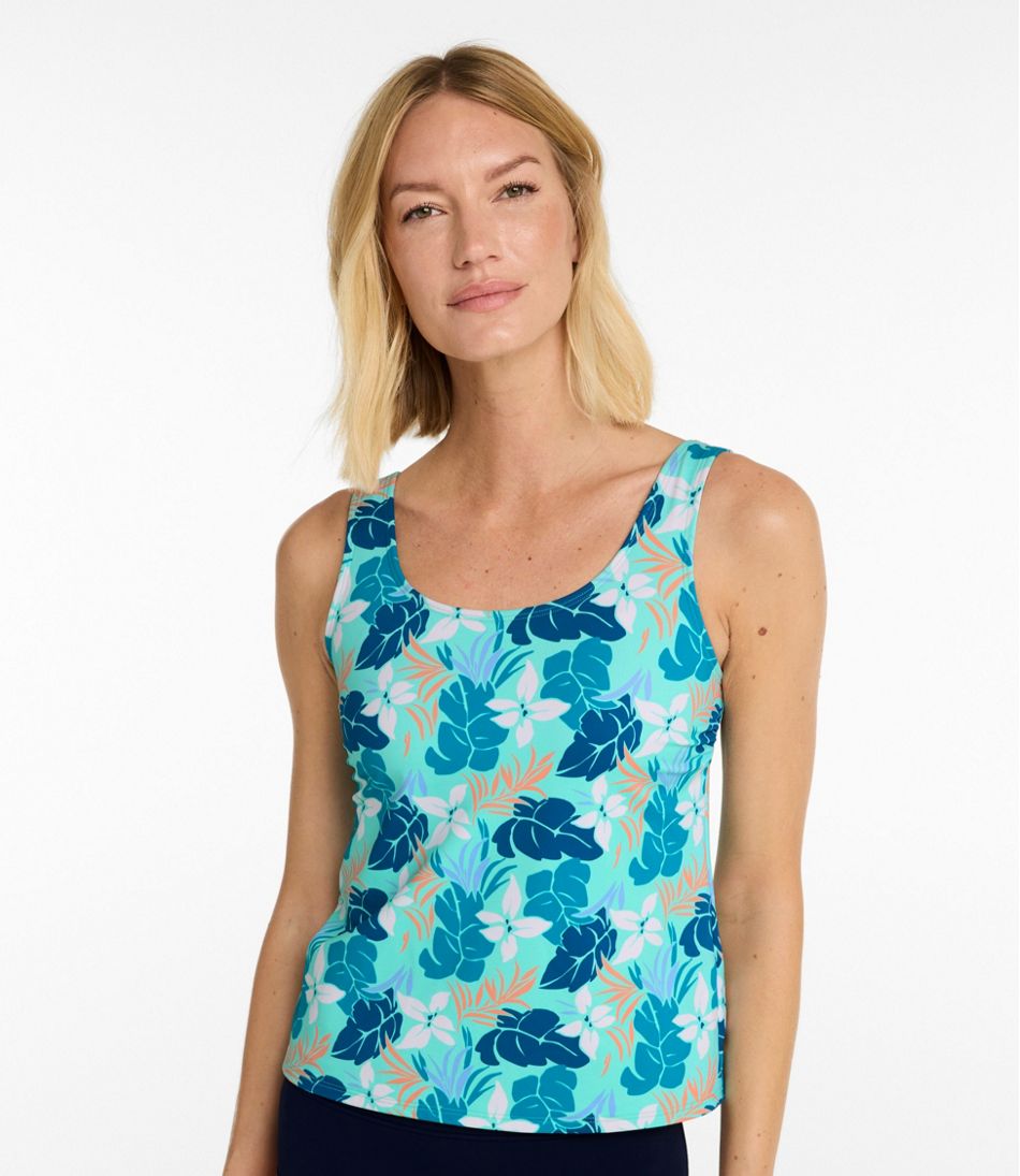 L.L.Bean | Women's BeanSport Swimwear, Scoopneck Tankini Top, Print