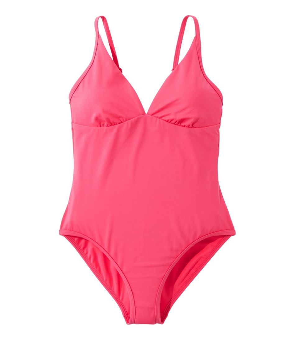 L.L.Bean | Women's Coastal Essentials Swimwear, V-Neck Tanksuit