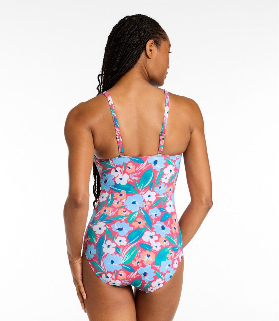 L.L.Bean | Women's BeanSport Swimwear, Squareneck Tanksuit Print