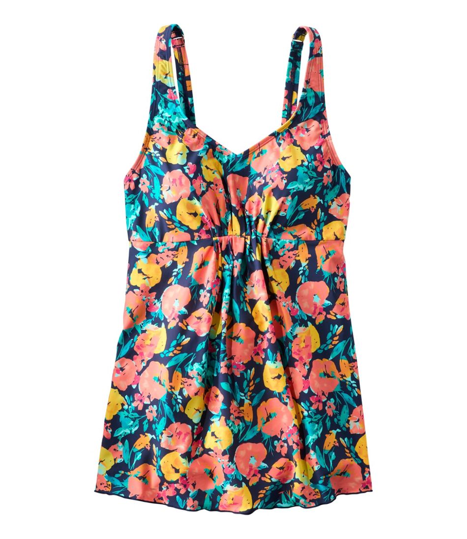 L.L.Bean | Women's Shaping Swimwear, Soft-Drape Tankini Top Print