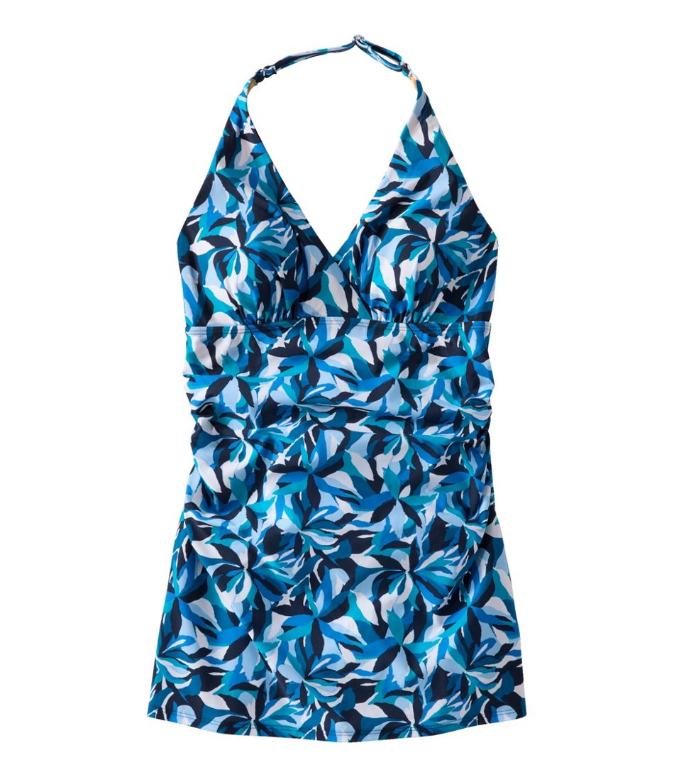 L.L.Bean | Women's Shaping Swimwear, Clasp Halter Dress Print