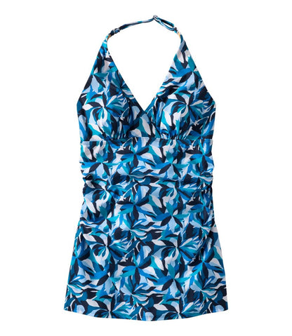 L.L.Bean | Women's Shaping Swimwear, Clasp Halter Dress Print