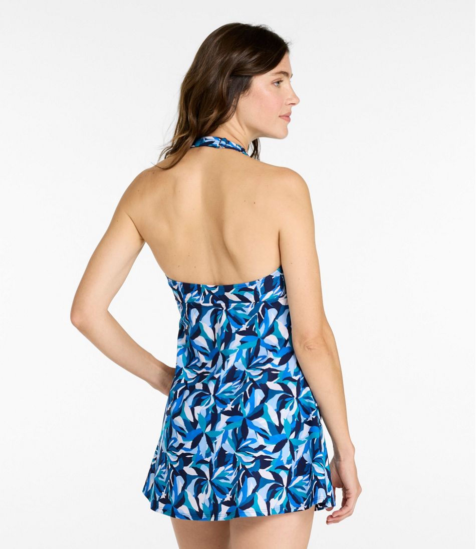 L.L.Bean | Women's Shaping Swimwear, Clasp Halter Dress Print