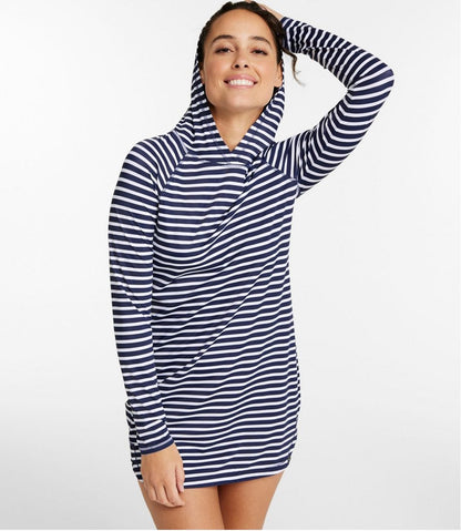 L.L.Bean | Women's SunSmart® UPF 50+ Sun Shirt, Hooded Tunic Print