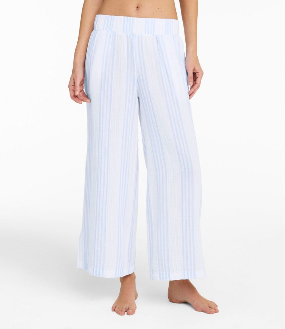 L.L.Bean | Women's Cloud Gauze Wide-Leg Pants, Stripe
