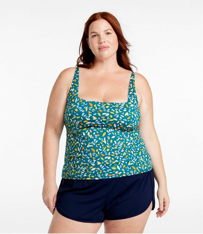 L.L.Bean | Women's New Currents Swimwear, Squareneck Tankini Top Print