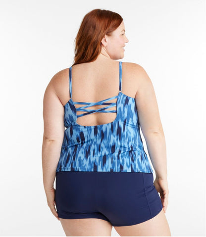 L.L.Bean | Women's New Currents Swimwear, Squareneck Tankini Top Print