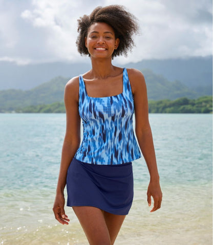 L.L.Bean | Women's New Currents Swimwear, Squareneck Tankini Top Print