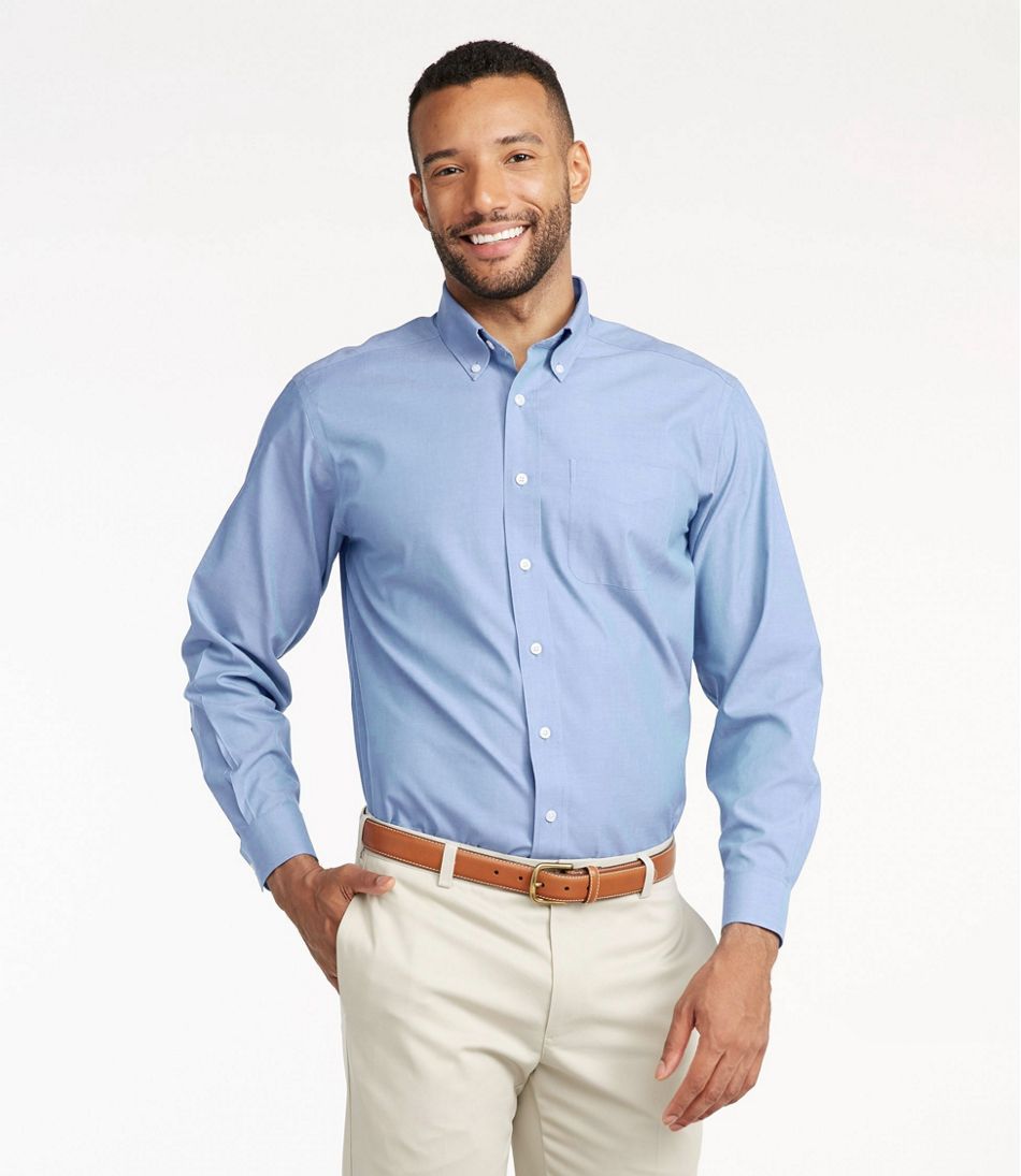 L.L.Bean | Men's Wrinkle-Free Pinpoint Oxford Cloth Shirt, Traditional Fit