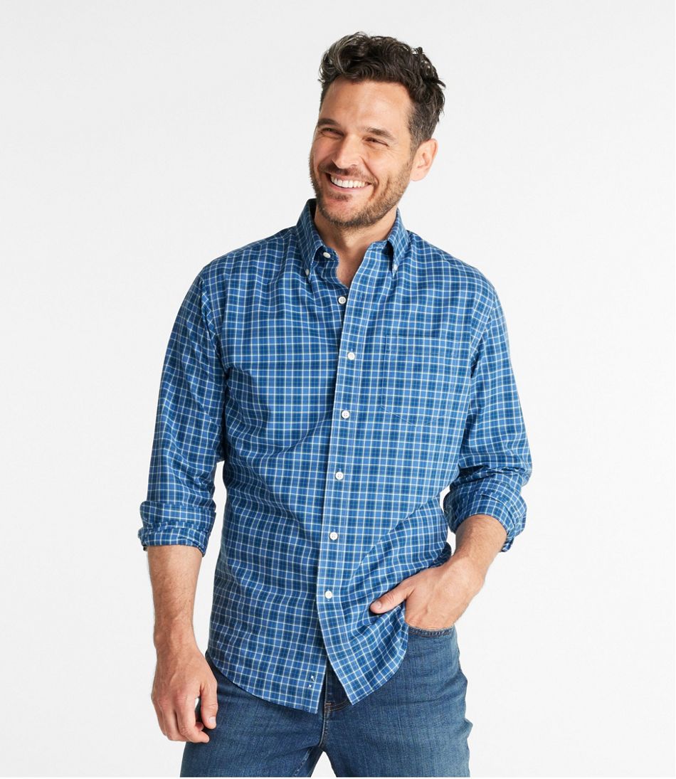 L.L.Bean | Men's Wrinkle-Free Kennebunk Sport Shirt, Slightly Fitted Check
