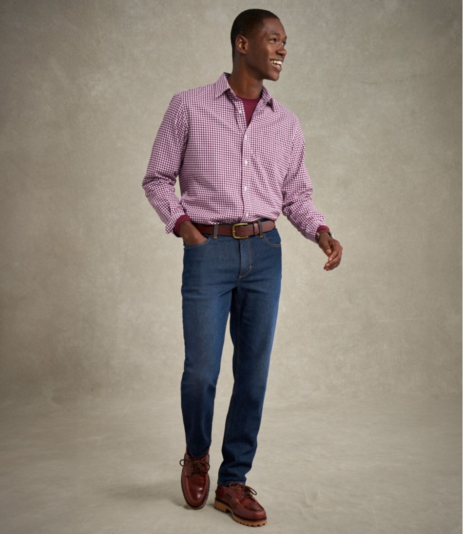 L.L.Bean | Men's Wrinkle-Free Kennebunk Sport Shirt, Slightly Fitted Check
