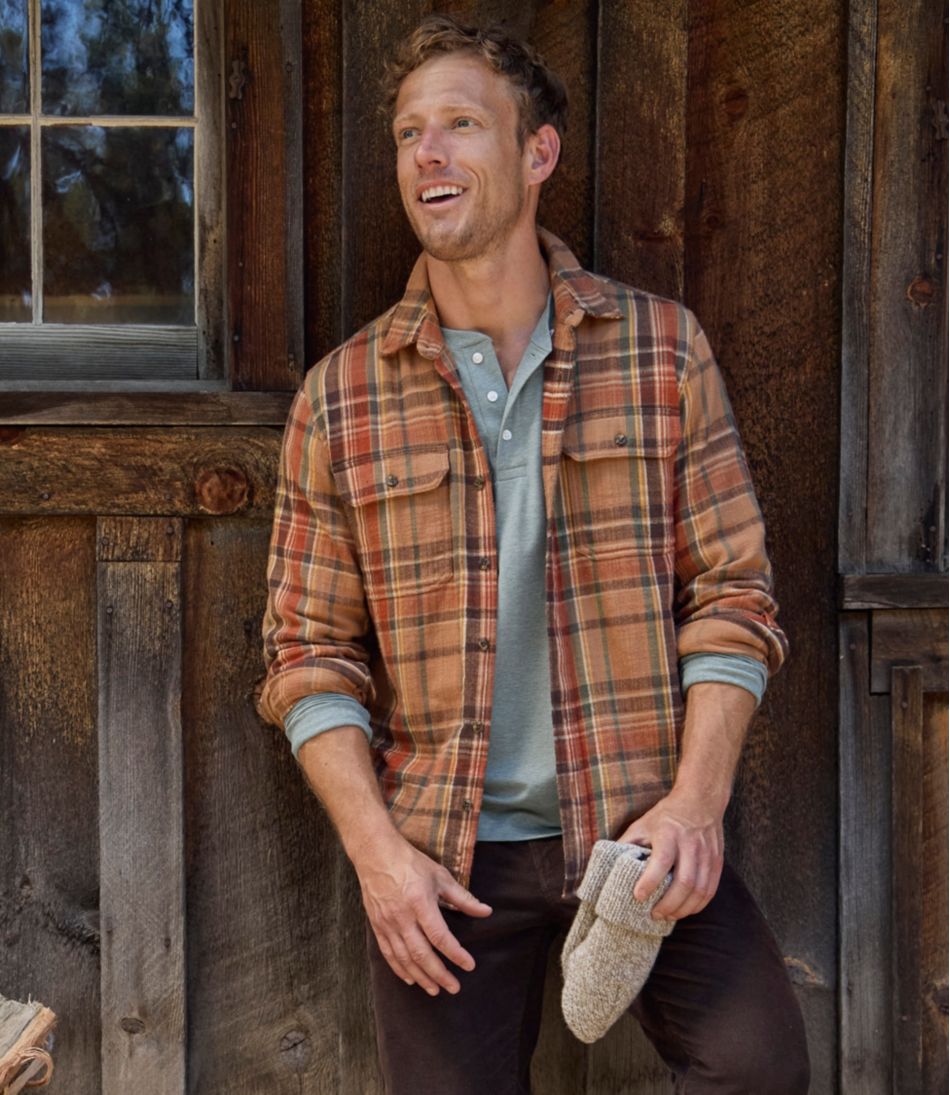 L.L.Bean | Men's 1912 Field Flannel Shirt, Slightly Fitted Untucked Fit, Plaid