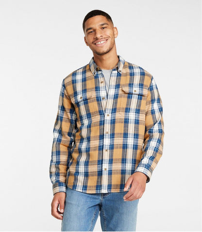 L.L.Bean | Men's 1912 Field Flannel Shirt, Slightly Fitted Untucked Fit, Plaid
