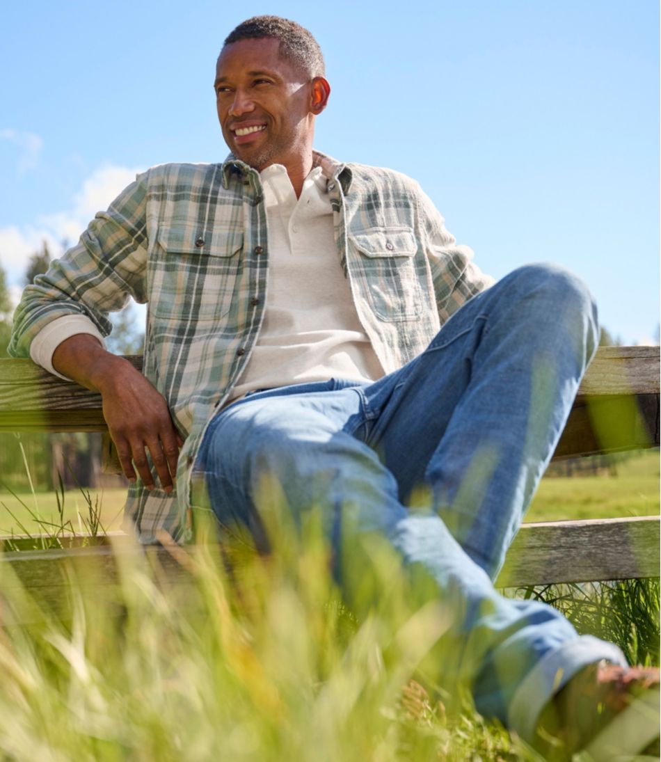 L.L.Bean | Men's 1912 Field Flannel Shirt, Slightly Fitted Untucked Fit, Plaid
