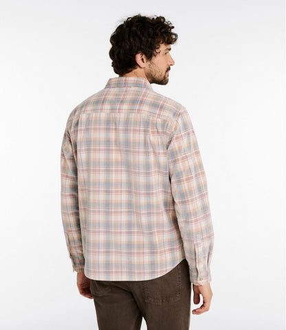 L.L.Bean | Men's Sunwashed Corduroy Shirt, Slightly Fitted Untucked Fit, Plaid