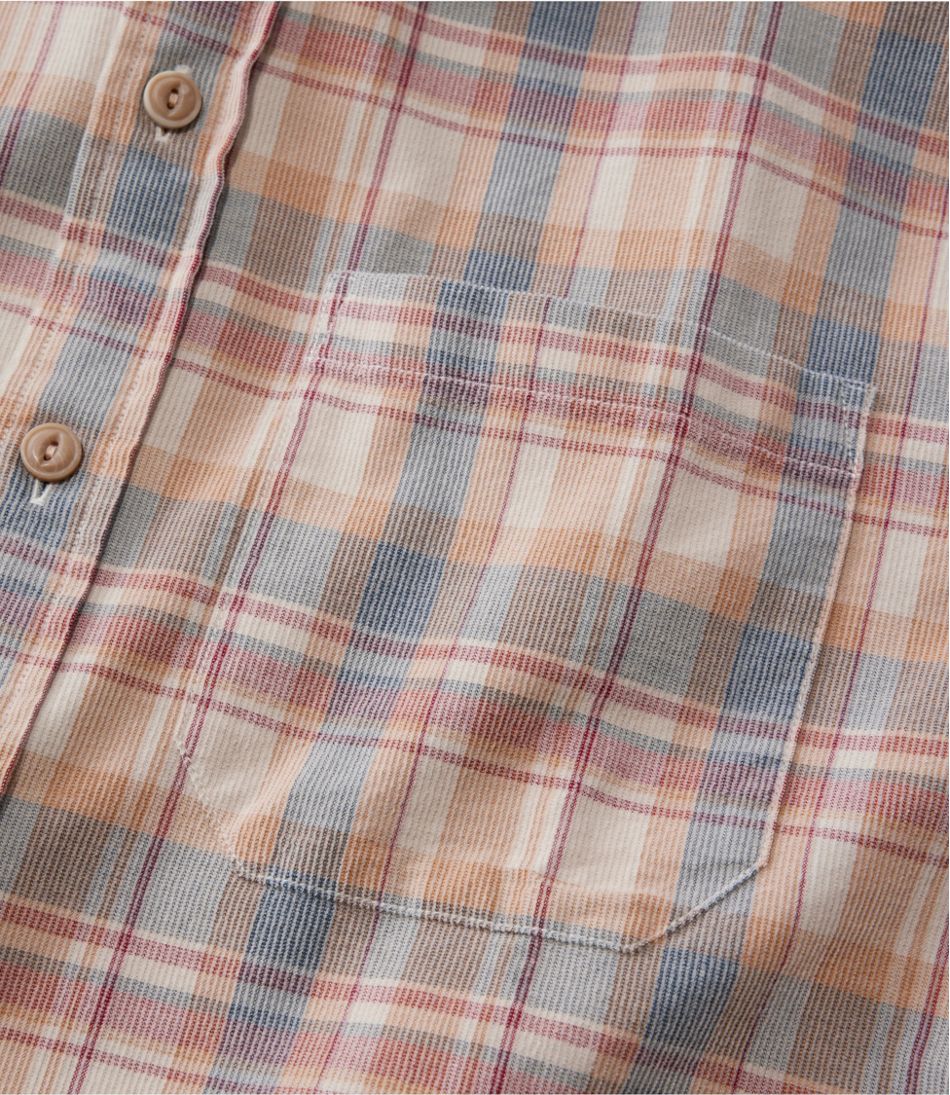 L.L.Bean | Men's Sunwashed Corduroy Shirt, Slightly Fitted Untucked Fit, Plaid