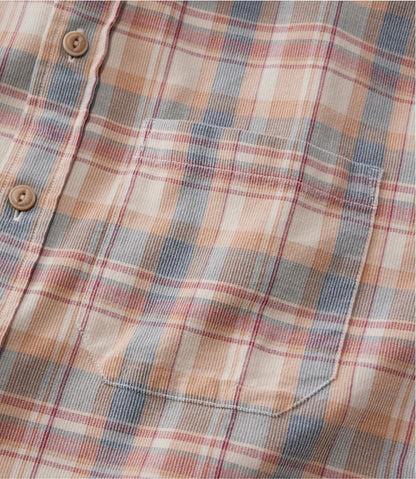 L.L.Bean | Men's Sunwashed Corduroy Shirt, Slightly Fitted Untucked Fit, Plaid