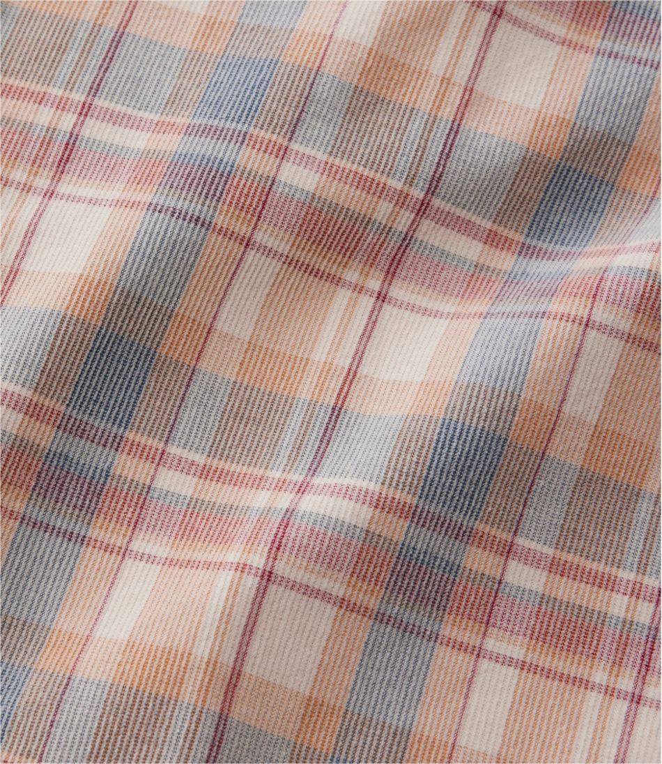 L.L.Bean | Men's Sunwashed Corduroy Shirt, Slightly Fitted Untucked Fit, Plaid