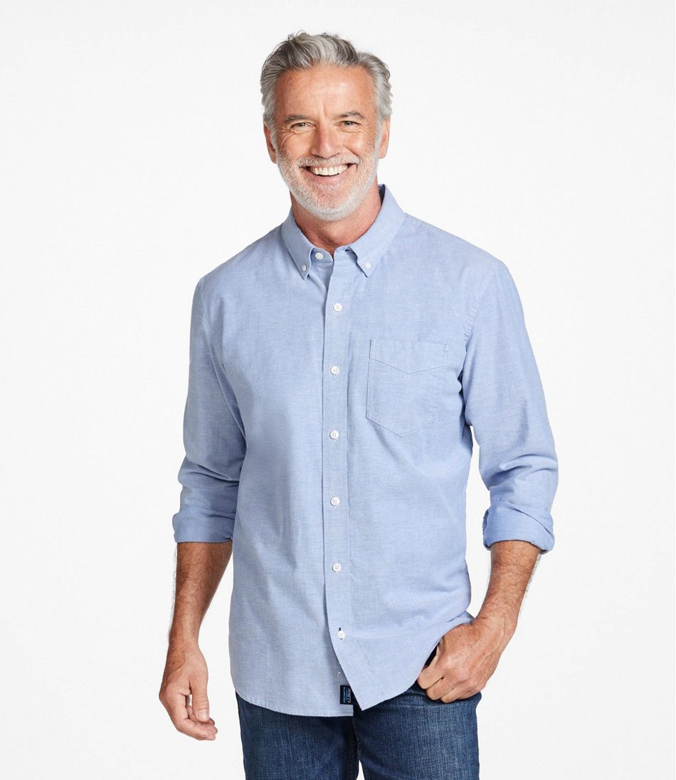 L.L.Bean | Men's Comfort Stretch® Oxford Shirt, Traditional Untucked Fit