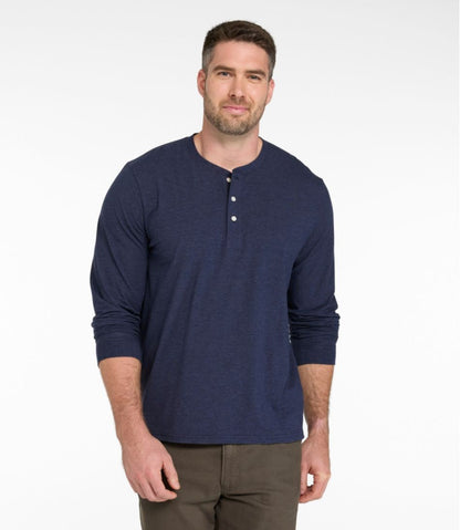L.L.Bean | Men's Comfort Stretch Performance® Pima Tee, Long-Sleeve Henley