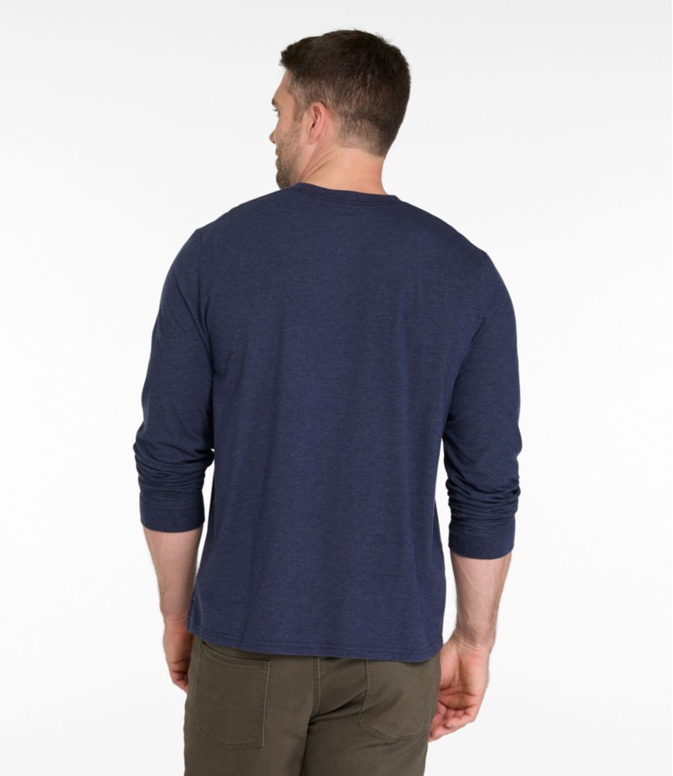 L.L.Bean | Men's Comfort Stretch Performance® Pima Tee, Long-Sleeve Henley