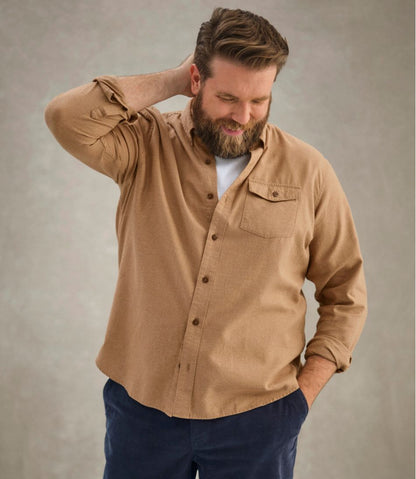 L.L.Bean | Men's Brushed Jaspé Twill Shirt, Traditional Untucked Fit