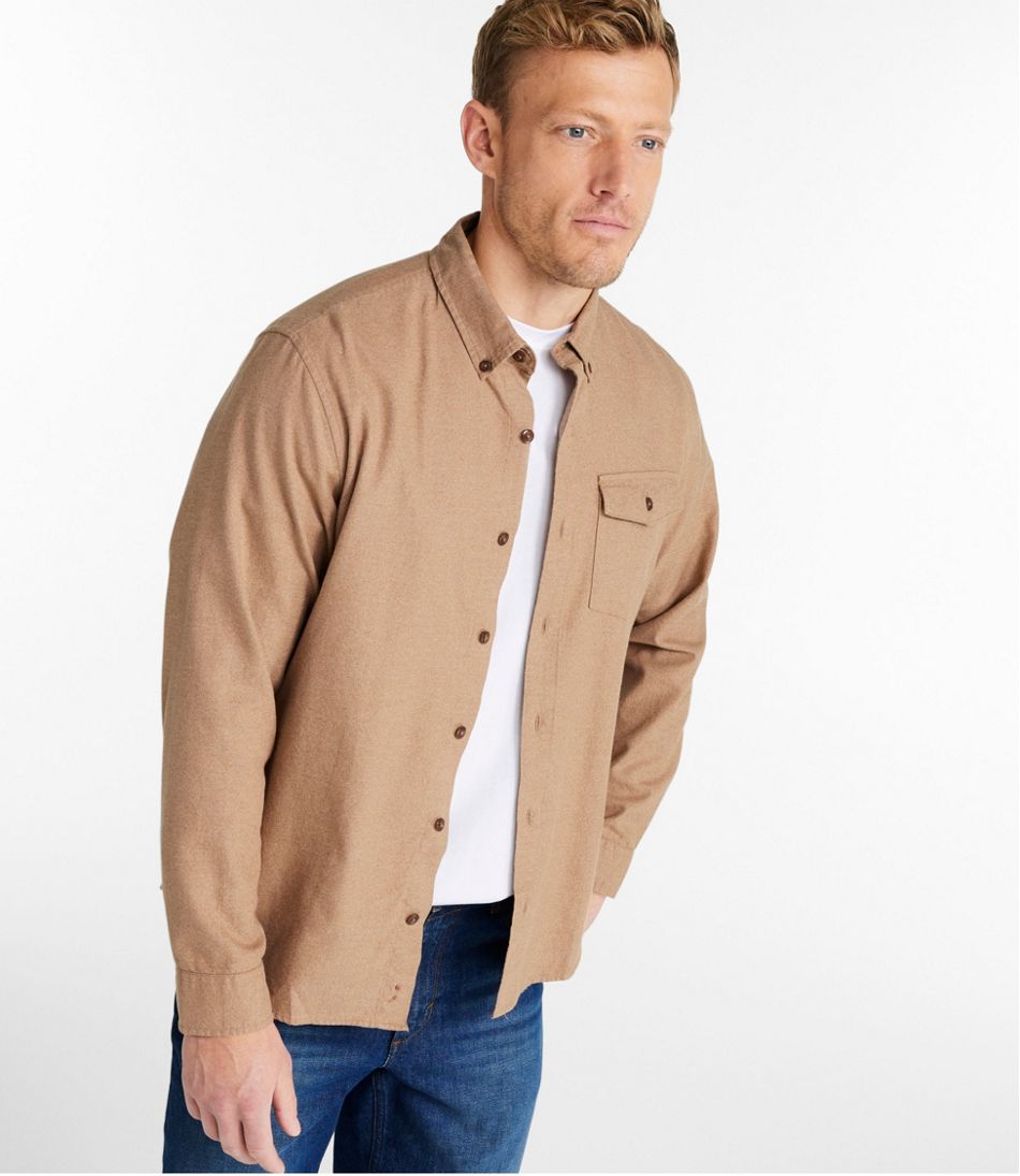 L.L.Bean | Men's Brushed Jaspé Twill Shirt, Traditional Untucked Fit