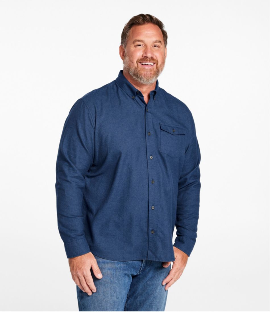 L.L.Bean | Men's Brushed Jaspé Twill Shirt, Traditional Untucked Fit