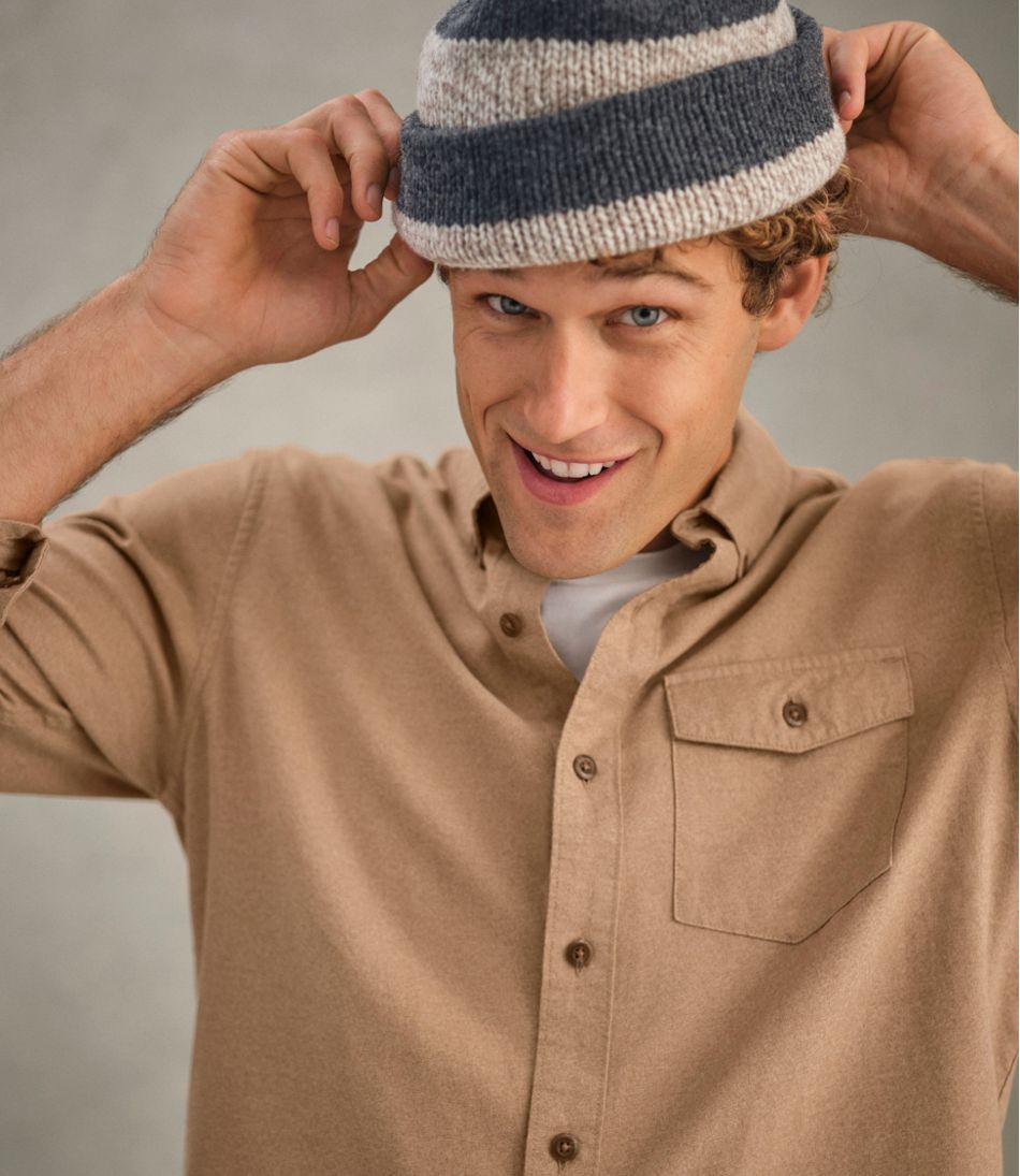 L.L.Bean | Men's Brushed Jaspé Twill Shirt, Traditional Untucked Fit