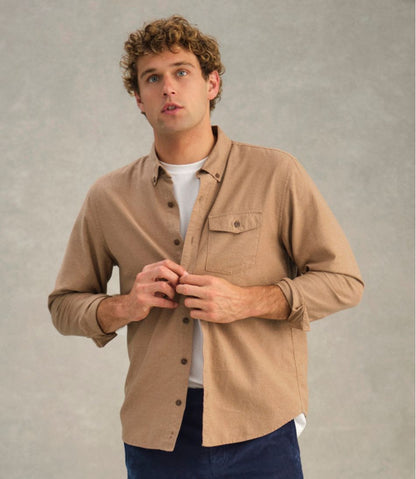 L.L.Bean | Men's Brushed Jaspé Twill Shirt, Traditional Untucked Fit