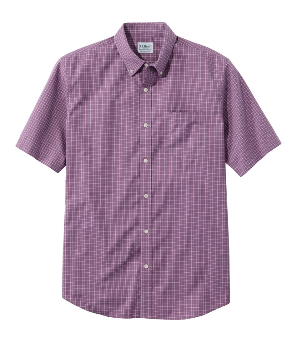 L.L.Bean | Men's Wrinkle-Free Kennebunk Sport Shirt, Traditional Fit Short-Sleeve Check