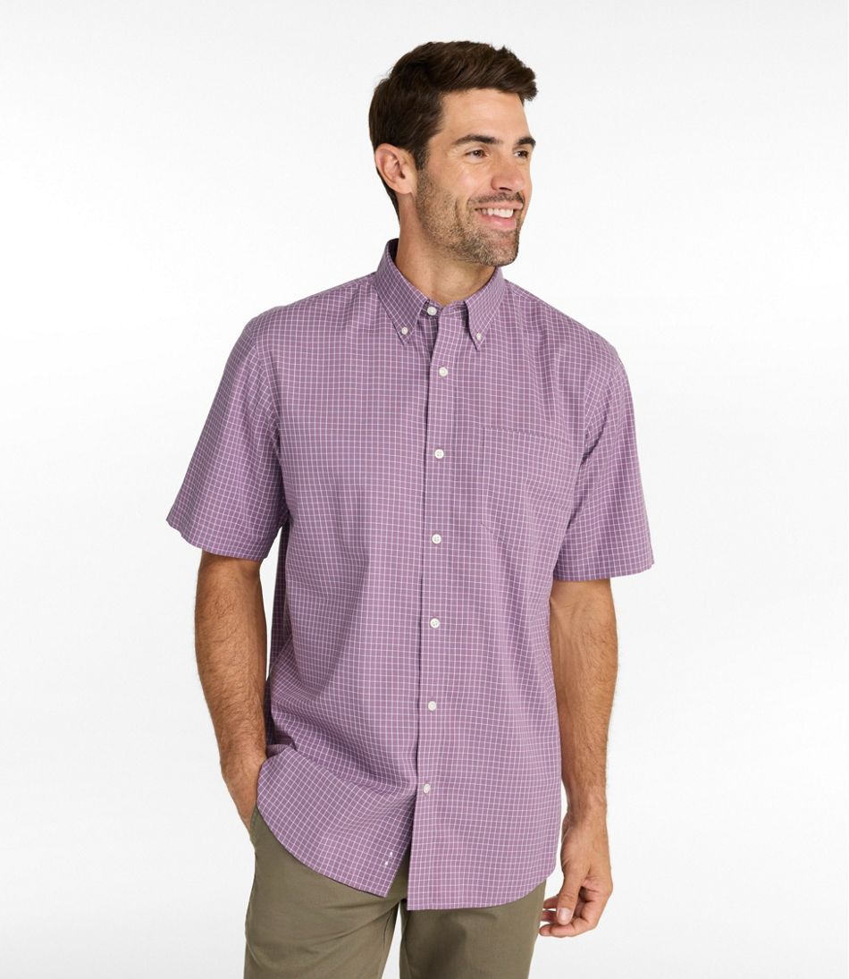L.L.Bean | Men's Wrinkle-Free Kennebunk Sport Shirt, Traditional Fit Short-Sleeve Check