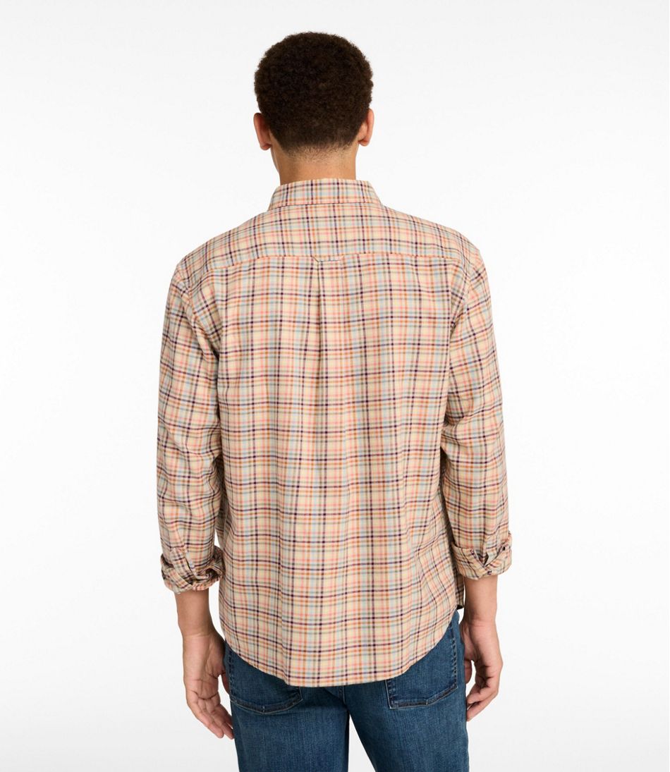 L.L.Bean | Men's Brushed Jaspé Twill Shirt, Plaid, Traditional Untucked Fit
