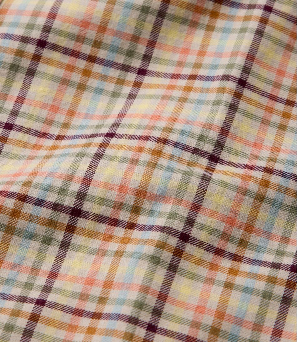 L.L.Bean | Men's Brushed Jaspé Twill Shirt, Plaid, Traditional Untucked Fit