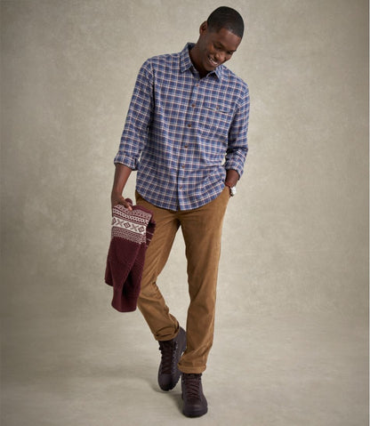 L.L.Bean | Men's Brushed Jaspé Twill Shirt, Plaid, Traditional Untucked Fit