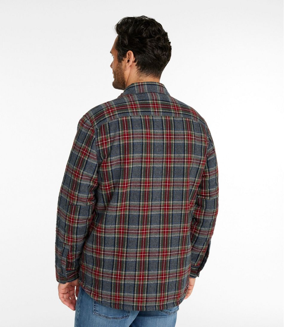 L.L.Bean | Men's Sherpa-Lined Scotch Plaid Shirt, Slightly Fitted
