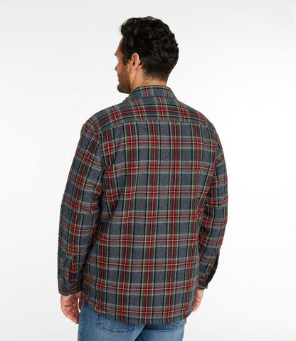L.L.Bean | Men's Sherpa-Lined Scotch Plaid Shirt, Slightly Fitted