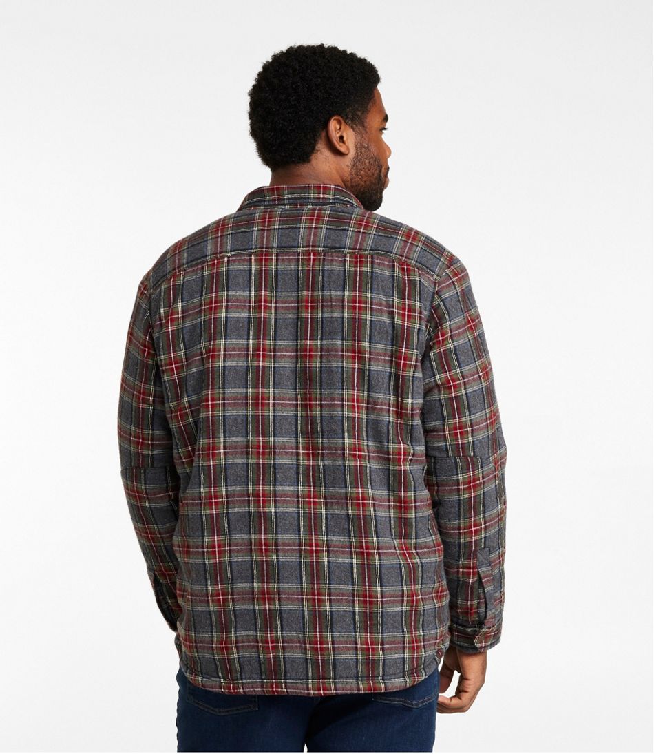 L.L.Bean | Men's Sherpa-Lined Scotch Plaid Shirt, Slightly Fitted