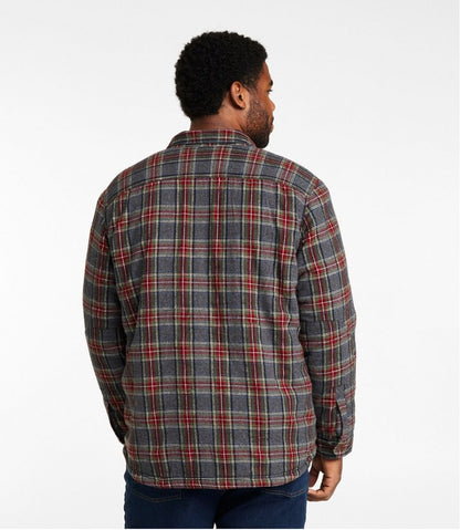 L.L.Bean | Men's Sherpa-Lined Scotch Plaid Shirt, Slightly Fitted