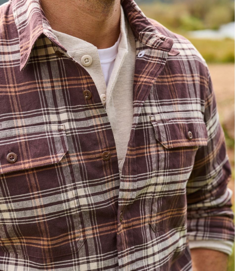 L.L.Bean | Men's Stonecoast Hemp Shirt, Long-Sleeve, Slightly Fitted Untucked Fit