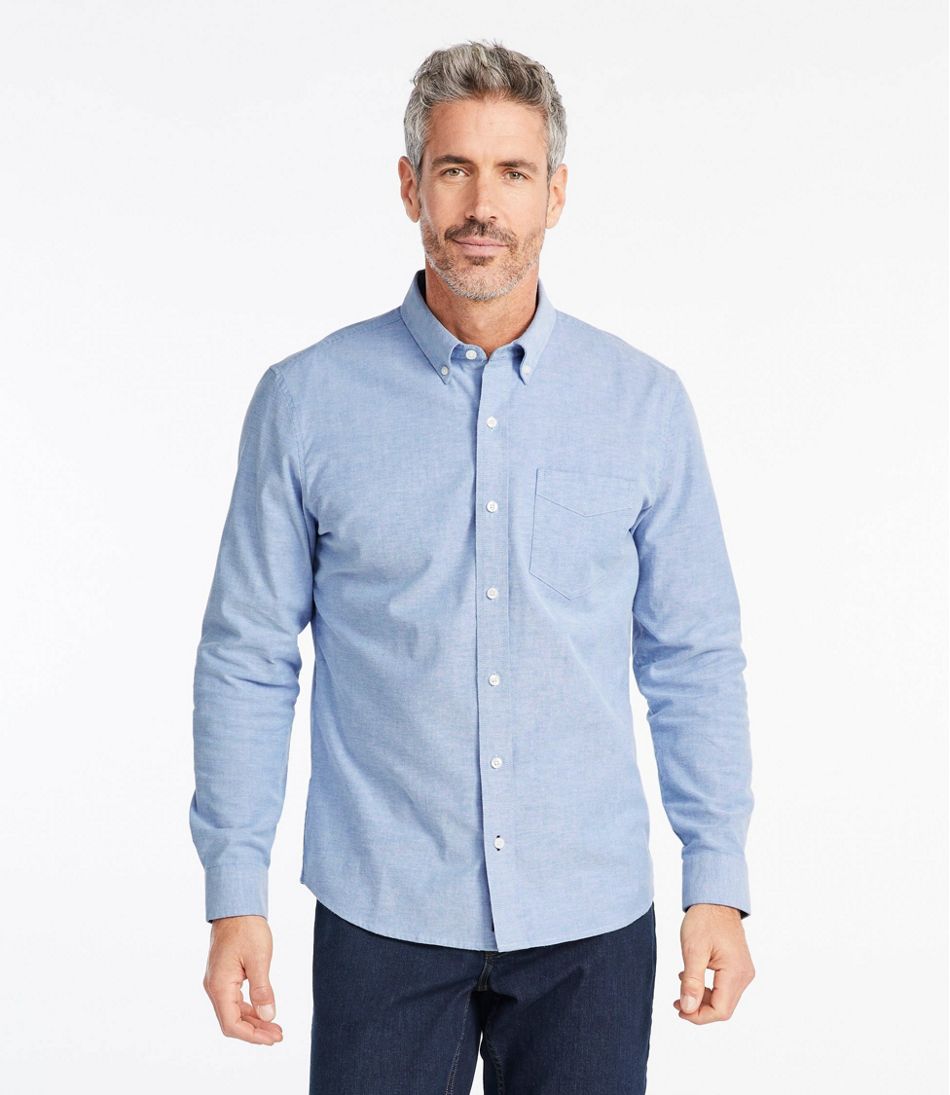 L.L.Bean | Men's Comfort Stretch® Oxford Shirt, Slightly Fitted Untucked Fit