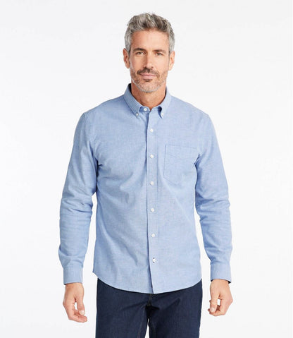 L.L.Bean | Men's Comfort Stretch® Oxford Shirt, Slightly Fitted Untucked Fit