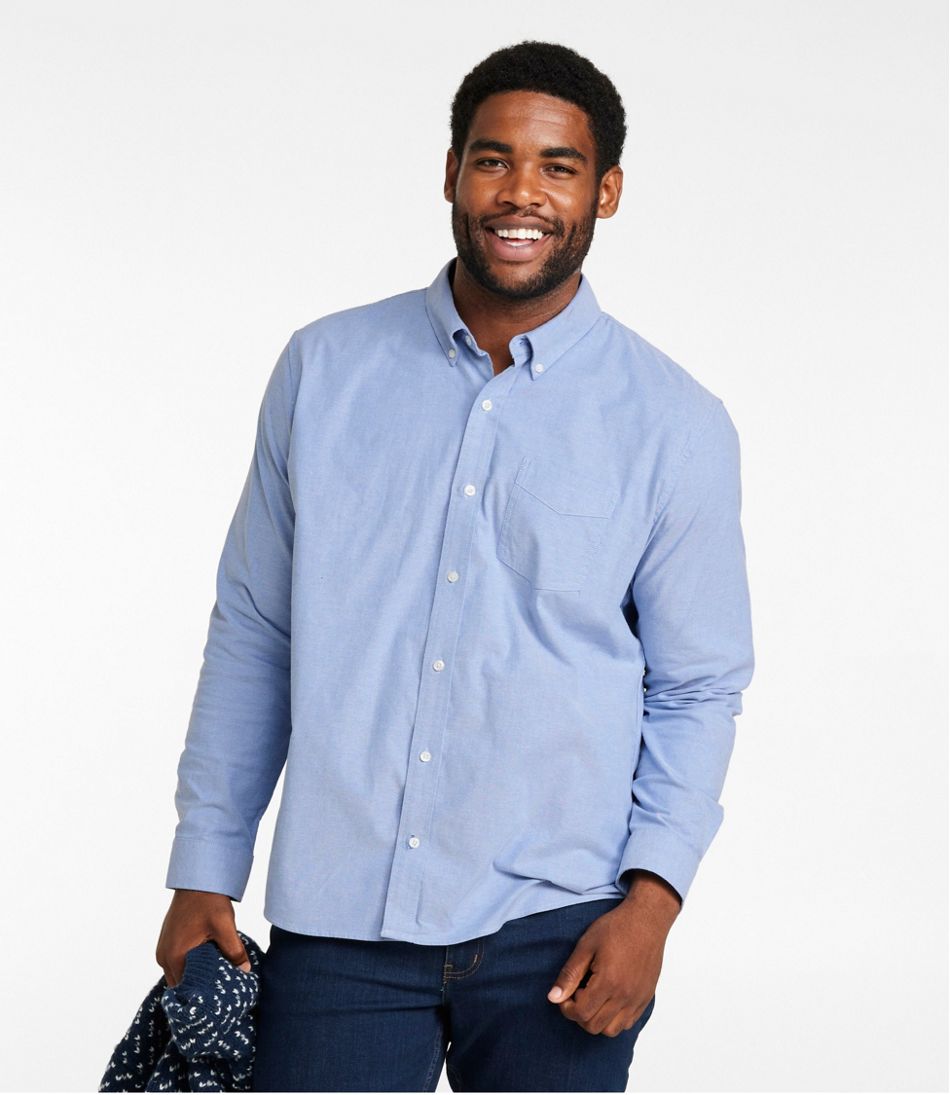 L.L.Bean | Men's Comfort Stretch® Oxford Shirt, Slightly Fitted Untucked Fit
