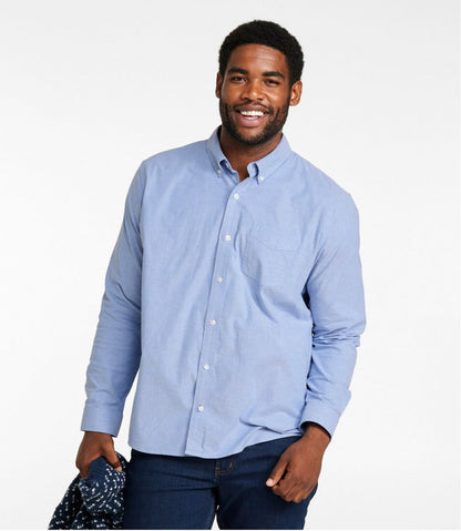 L.L.Bean | Men's Comfort Stretch® Oxford Shirt, Slightly Fitted Untucked Fit