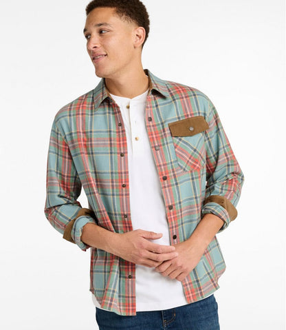 L.L.Bean | Men's Scotch Plaid Flannel Shirt, Snap-Front, Slightly Fitted Untucked Fit