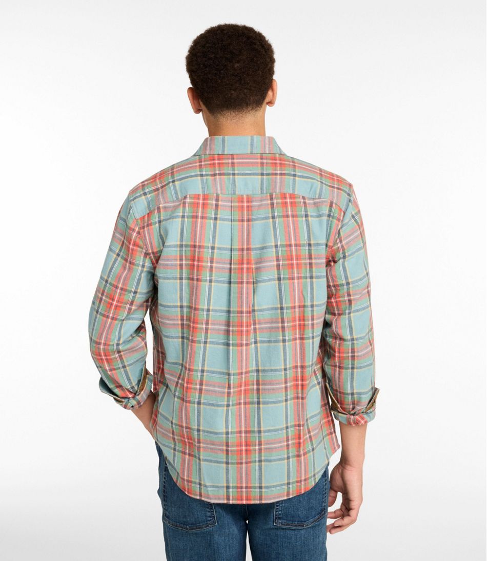 L.L.Bean | Men's Scotch Plaid Flannel Shirt, Snap-Front, Slightly Fitted Untucked Fit