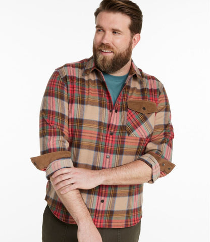 L.L.Bean | Men's Scotch Plaid Flannel Shirt, Snap-Front, Slightly Fitted Untucked Fit