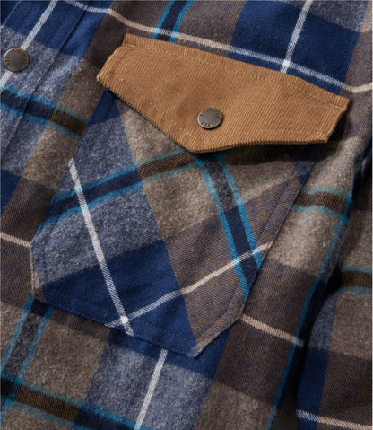 L.L.Bean | Men's Scotch Plaid Flannel Shirt, Snap-Front, Slightly Fitted Untucked Fit